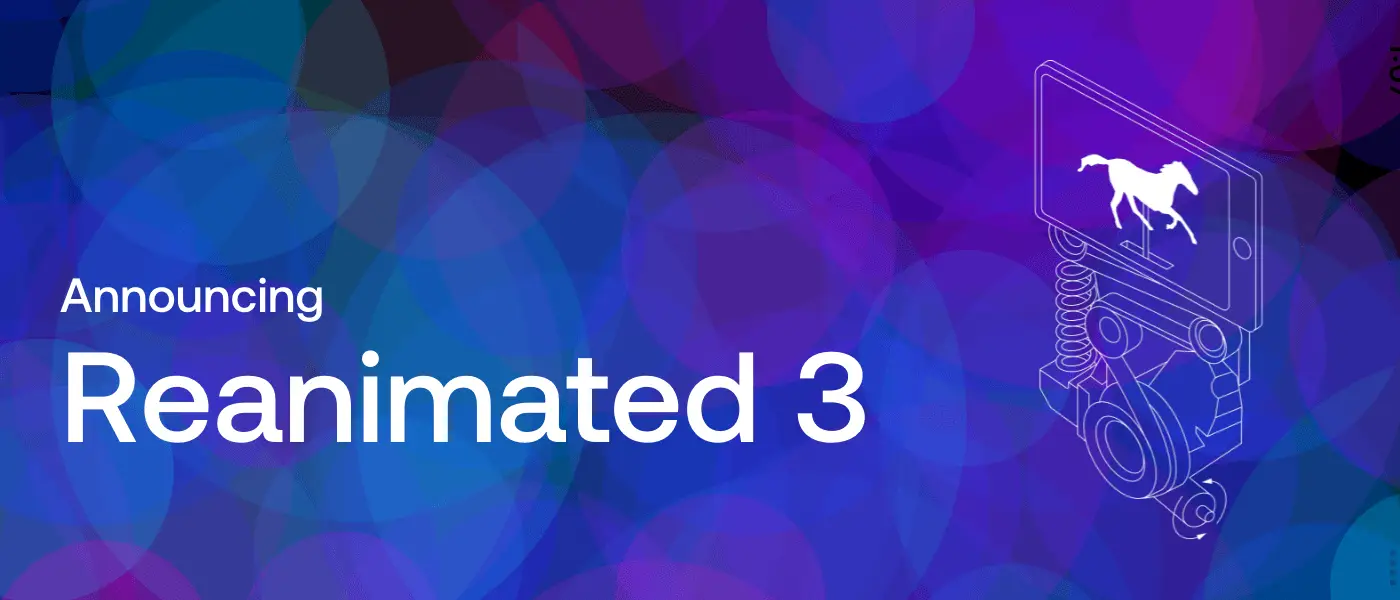 Announcing Reanimated 3 graphic with a horse on a spring-mounted screen