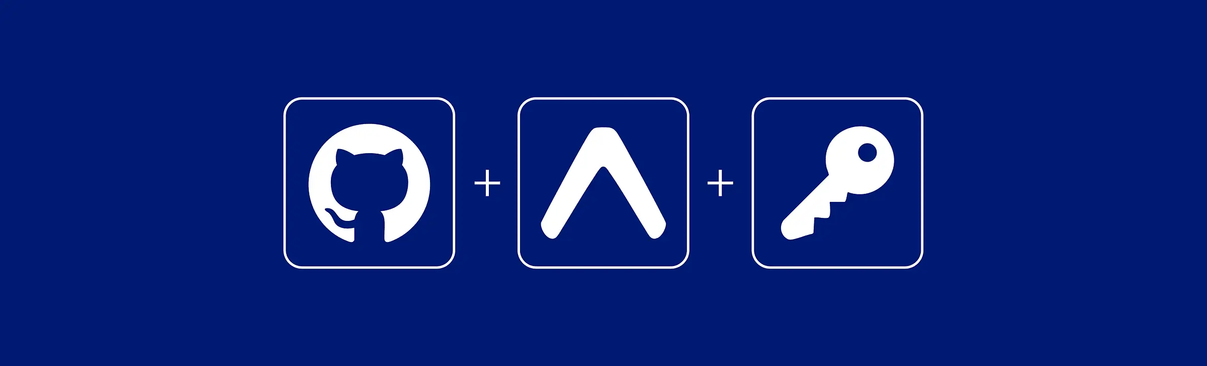 GitHub, Expo, and key icons on a blue background